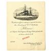 Image 1 : U.S. Battleship "Illinois" 1898 Specimen Invitation by ABNC for the Launching of the Battleship