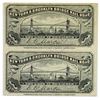 Image 1 : New York & Brooklyn Bridge Rail Road, 1880's Uncut Proof Train Ticket Pair