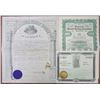 Image 1 : Masonic Stock, Bond & Insurance Certificate ca.1874 to 1927 & Masonic Pin with Ribbon.