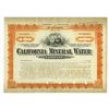 Image 1 : California Mineral Water Co. 1907 Specimen Stock Certificate