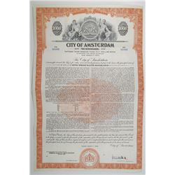 City of Amsterdam 1958 Specimen Bond