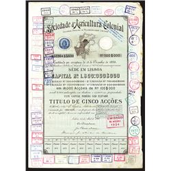 Sociedade d'Agricultura Colonial, 1902 I/U Bond.