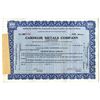 Image 1 : Carnegie Metals Co., 1937 and 1938 Stock Certificate Pair