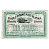 Image 1 : Puget Sound and Alaska Steamship Co. 1890 Stock Certificate, Low S/N 4.