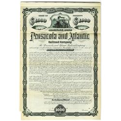 Pensacola and Atlantic Railroad Co., 1881 Specimen Bond Rarity