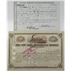 Image 1 : New York, Providence and Boston Railroad Co., 1843 & 1889 Stock Certificate Pair