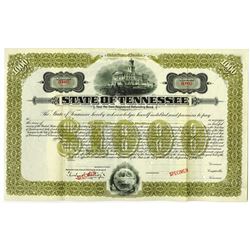 State of Tennessee 1913 Specimen Bond