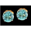 Image 1 : 14KY Solid Genuine Blue Topaz Studs Earrings