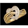 Image 1 : 14KY Gold Sweet Heart Interlocking Diamond Ring