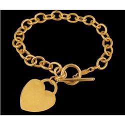 14KY Gold Multi Link Heart Bracelet