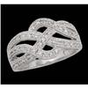 Image 1 : 10KW Gold Fashionable Diamond Swirl Ring
