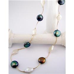 14KY Gold Tahitian/Freshwater Pearl One Strand 