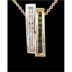 10KWY Gold Sapphire /Diamond Pendant