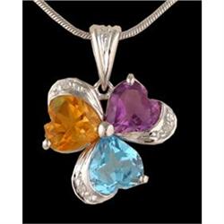 14KW Gold 1.50ct. Multi Color Gemstone/Diamond 