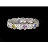 Image 1 : 14KW Gold Multi Sapphire/Diamond Band