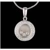 Image 1 : Beautiful 14KW Diamond Round Pendant 