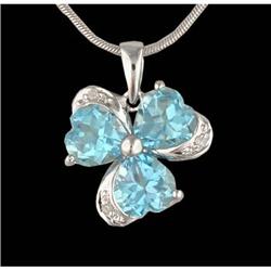 14KW Gold 1.50ct. Blue Topaz Flower Pendant