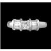 Image 1 : Platinum 1.00ct Princess-cut Diamond Engagemen