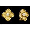 Image 1 : 14KY Gold Diamond Flower Earrings