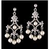 Image 1 : 14KW Gold Pearl Chandelier Earrings