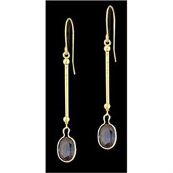 14KY Gold Genuine Sapphire Drop Earrings
