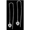 Image 1 : 14KW Gold (not plated) CZ Heart Threader Earri