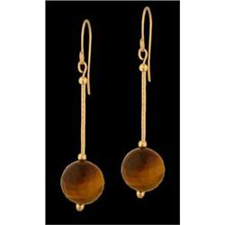 14KY Gold (not plated) Tiger Eye Drop Earrings
