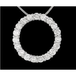 14KW Round Diamond VS2  Circle Slide Pendant