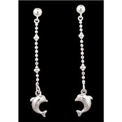 14KW Gold (not plated) Dangling Dolphin Earring