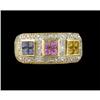 Image 1 : 14KY Gold 1.36ct Multi Sapphire and Diamond Ri