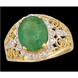 14KY Gold 3.11ct Emerald/Diamond Ring