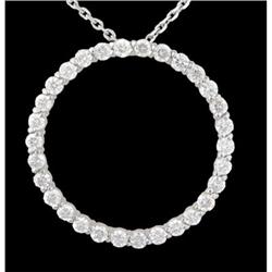 14KW Gold 3.00ct Diamond Circle of Love Neckla