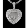 Image 1 : 14KW Gold Vintage-Style Floating Heart Diamond