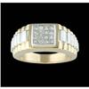 Image 1 : 14K Solid .50ct Two-Tone Princess Diamond Mens