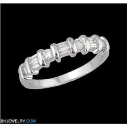 14kw gold .40ct Diamond round-baguette wedding