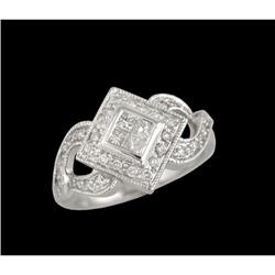 14KW Gold .60ct Princess-Cut Diamond Ring