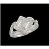 Image 1 : 14KW Gold .60ct Princess-Cut Diamond Ring
