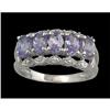 Image 1 : 14KW Gold 1.30ct 5 Stone Tanzanite/Diamond Rin