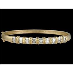 14K Yellow .75ct Baguette Diamond Bangle