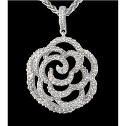 14KW Gold 1.30ct Diamond Silhouette Rose Penda