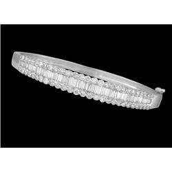 14KW Gold 3.00ct Diamond Bangle Bracelet