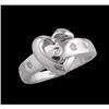 Image 1 : 14K White Gold Diamond Heart Ring