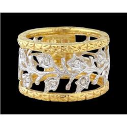14KWY Gold Fancy .30ct Diamond Band