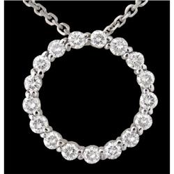 14KW Gold 2.55ct Diamons Circle Pendant