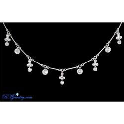 14K White Gold Designer Bezel Drop Diamond Nec