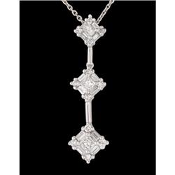 14KW Gold .75ct G/VS Triple-Diamond Drop Penda
