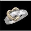Image 1 : 14K Two-Tone Gold Diamond Heart Ring