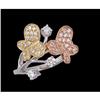 Image 1 : 14K Gold Tri-Colored.50ct Diamond Butterfly By