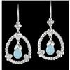 Image 1 : 14KW Gold Blue Topaz/Diamond Earrings
