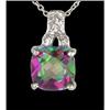 Image 1 : 14KW Gold 2.92ct Mystic Topaz/Diamond Pendant